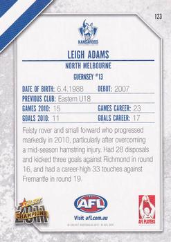 2011 Select AFL Champions #123 Leigh Adams Back